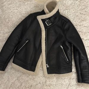 Sherpa lined aviator jacket